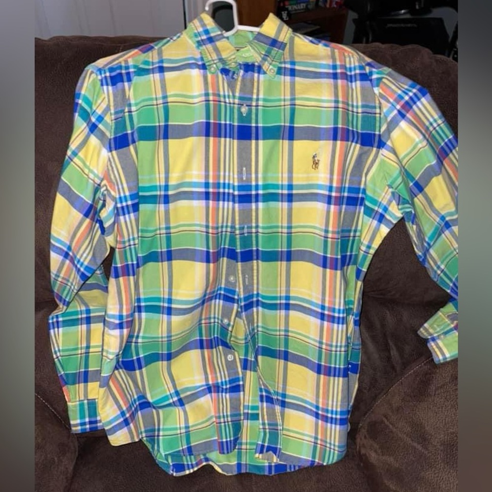 Mens Medium Ralph Lauren Plaid button down